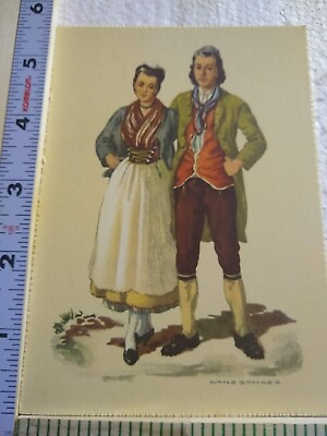 #ad Postcard Swiss Costumes in 18th Century $9.09