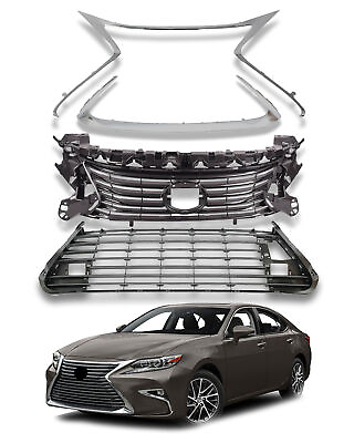 #ad For 2016 2018 Lexus ES300h ES350 Front Bumper Grille Molding Trim Set ABS 4Pcs $259.95