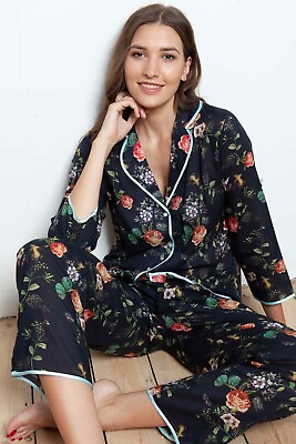 #ad NEW Ladies 100% Cotton Humming Bird Pyjamas Set Loungewear GBP 46.00