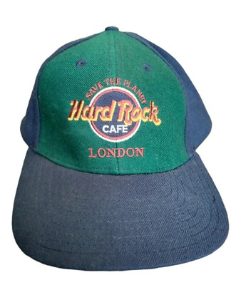 #ad Vtg Hard Rock Cafe London Color Block Hat Wool Blend Baseball Cap Snapback 90s $9.00