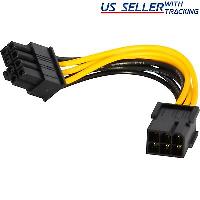 #ad 6 pin to 8 pin PCI Express Power Converter Cable GPU Video Card PCIE PCI E 18AWG $6.59
