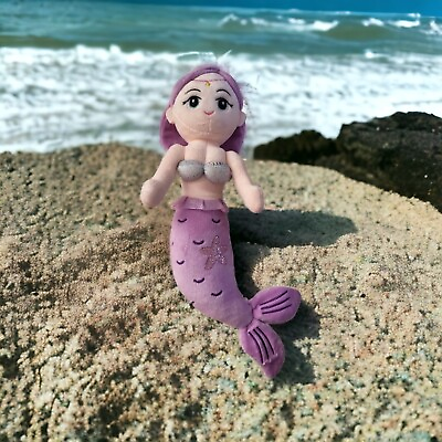 #ad Cutoy Soft Mermaid Doll Pink Purple Princess Plush $11.85