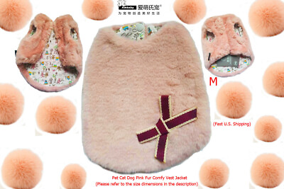 Ambaby Comfy Fur Medium Warm Dog Female Girl Vests Clothes Puppy Cat Coat Jacket $11.99