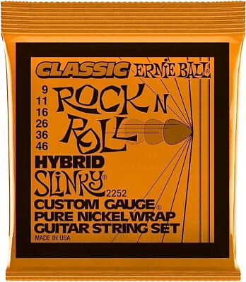 #ad Ernie Ball Classic Slinky Hybrid Rock N Roll 9 46 Nickel Electric Guitar Strings $10.08