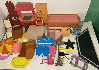 #ad Mattel Barbie Play Set#x27;s furniture Lot vintage $34.90