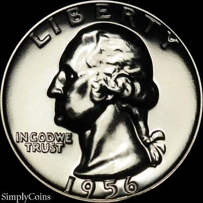 #ad 1956 PROOF Washington Quarter GEM Uncirculated 90% SILVER US Coin MQ $17.95