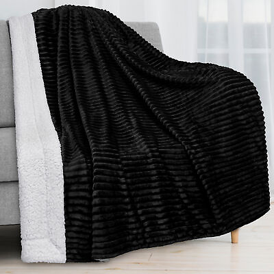 Sherpa Throw Blanket Solid Fleece Bed Blanket Plush Soft Warm Fuzzy Reversible $27.99