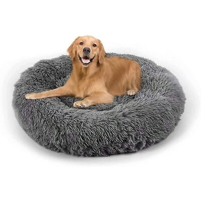 #ad Dog Bed Cat Calming Bed Faux Fur Pillow Pet Donut Cuddler Round Plush Bed f... $67.66