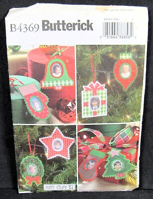#ad No Sew Photo Ornaments Christmas Craft Pattern Butterick 4369 Uncut Pattern $9.68