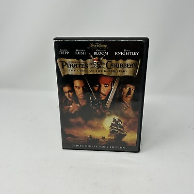 #ad PIRATES OF THE CARIBBEAN CURSE OF THE BLACK PEARL DVD Scratched Disc $1.99
