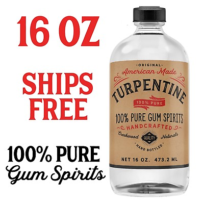 #ad 100% Pure Gum Spirits Turpentine MADE IN USA Pine Tree Turps QUICK SHIP 16 Ounce $37.99
