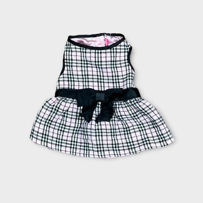 #ad Smoochie Pooch Pink And Black Tulle Plaid Dress Size Small $15.00