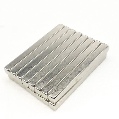 #ad 10 20 40 100pcs 50x5x5mm N50 Long Rare Earth Neodymium Fridge Bar Block Magnets $3.78