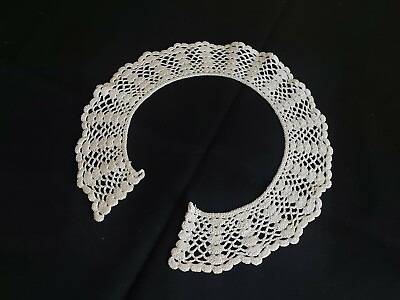 #ad Beautiful Vintage VICTORIAN Handmade Crocheted Lace Collar 100% Cotton White $10.62