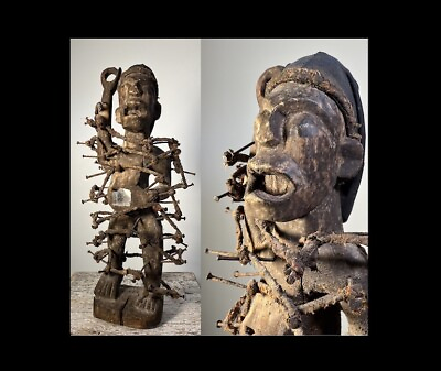 #ad Nkisi Nkondi. Healing Figure Kongo People Bantu. DR Congo. Mid 20th century. $280.00