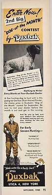 #ad 1955 Print Ad Utica Duxbak Hunting Clothes Dog Month German Shorthaired Pointer $12.78