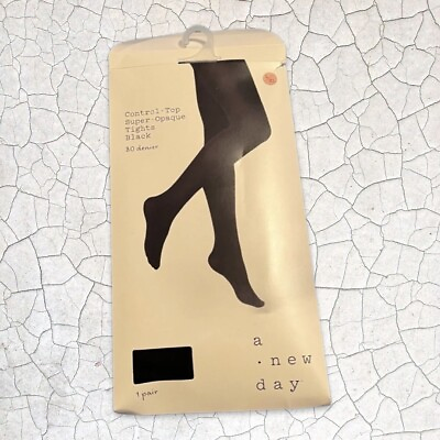 #ad A NEW DAY Super Control Opaque Thight Black Pair Size L XL $9.90