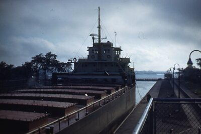 #ad 35mm Slide 1950s Red Border Kodachrome Large Ship Barge $22.99