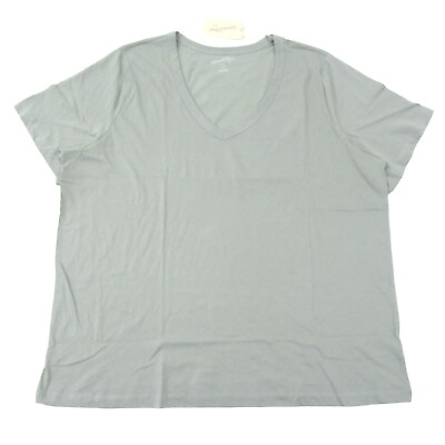 #ad Universal Thread Womens Plus Size 2X Short Sleeve V Neck T Shirt Green $6.39