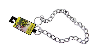 #ad PDQ Silver Chain Steel Dog Collar Large X Large $6.99