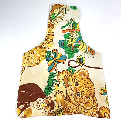 #ad Vtg Clothes Pin Bag? Childrens Jungle Safari Baby Lion Cub Fabric Design $6.79