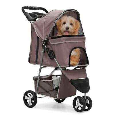 #ad Foldable Dog Strollers for Small Dogs with Weather Cover 3 Wheels Pet Stroll... $100.77