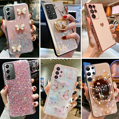 For Samsung Galaxy S23 S22 S21 A14 13 A54 32 Glitter Shockproof Phone Case Cover $8.99