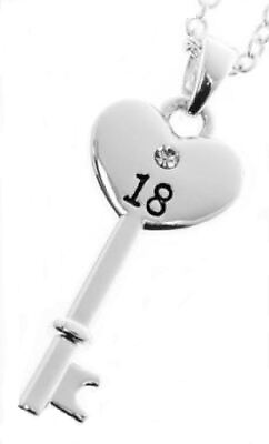 #ad Equilibrium Silver Plated Key Pendant 18th Birthday Necklace 54410 GBP 12.99