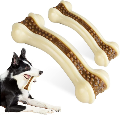 #ad Dog Teething Chew Toys for Aggressive Chewers Large Breed2 Pack Beef Flavor $28.82