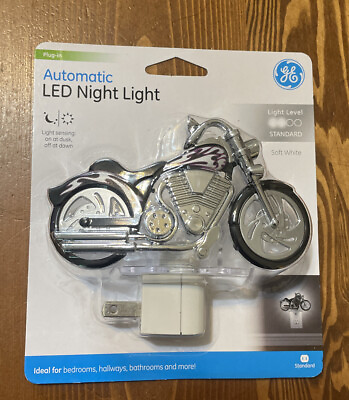 #ad Night Light Motorcycle LED Automatic Plug In Light Sensing GE BRAND NEW $8.99