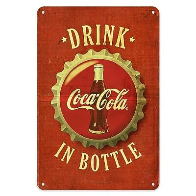 #ad Vintage Coca Metal Wall Art Drink Coca In Bottles 8 X 12 In Retro Sign For Coca $20.21