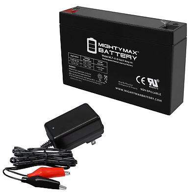 #ad Mighty Max ML7 6 6V 7AH SLA Battery F1 Terminal Includes 6V Charger $27.99