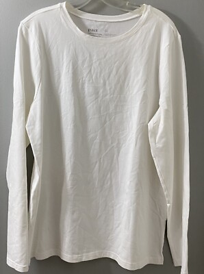 #ad Pact Shirt Womens 100% Organic Cotton Long Sleeve Basic 2X WHITE $19.99