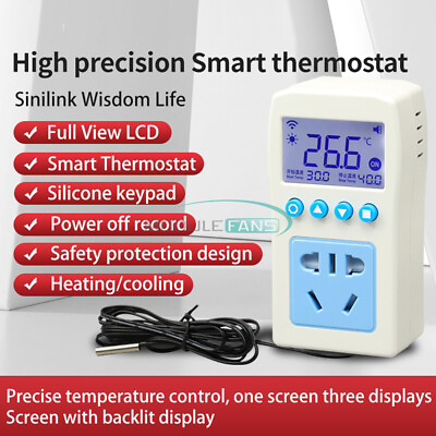 #ad AC110 220V Digital Wifi intelligent Temperature Controller With Probe 40℃ 110℃ $12.50