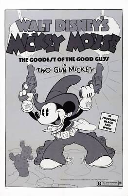#ad Two Gun Mickey Poster Aka Twogun Mickey Us Mickey Mouse Film Star Old Photo AU $9.00