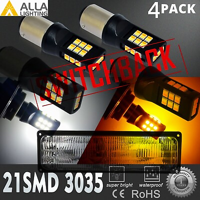 #ad LED Switchback Front Turn Signal Light Bulbs For 94 99 Chevy K1500 C1500 4PACK $39.98