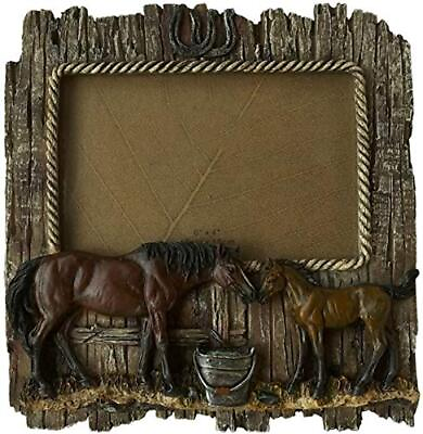 #ad Western Retro Collection Wild Rustic Wood Imitated Double Horse 6quot; x 4quot; Photo... $40.04