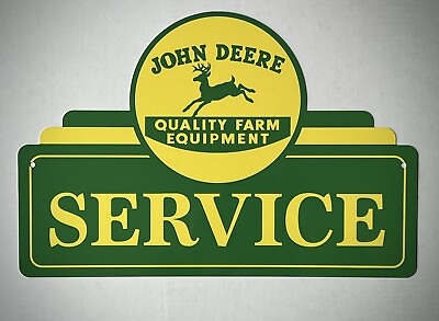 #ad Vintage Style Large John Deere Farm Die cut 18 Inches Aluminum Garage Sign $45.00
