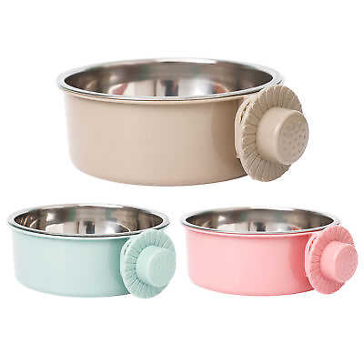 #ad Hanging Mounted Dog Bowl Stainless Steel Elevated Pet Bowl Feeding Watering $16.69