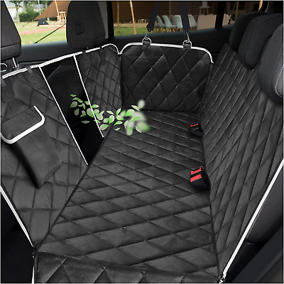 #ad Dog Car Seat Cover Waterproof with Mesh Window and Storage Pocket Black $40.05