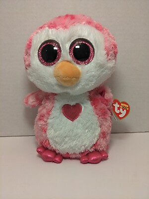 #ad RETIRED TY BABY BEANIE BOO JULIET VALENTINES DAY LOVE HEART PENGUIN 6quot; NEW $9.99