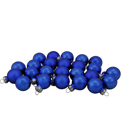 #ad Northlight 24 Piece Shiny Matte Royal Blue Glass Ball Christmas Ornament Set 1quot; $14.49