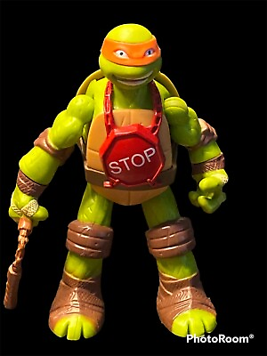 #ad 2014 Playmates Teenage Mutant Ninja Turtles TMNT Michelangelo Weapon Stop figure $12.99