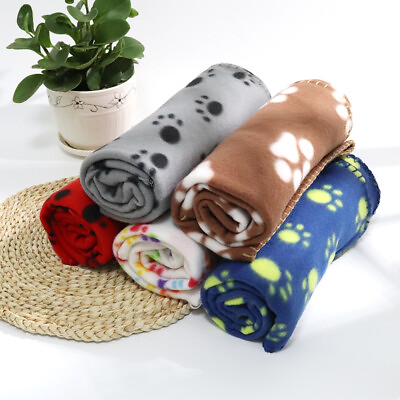 Dog Blankets Washable Fleece for Couch Sofa Puppy Cat Pet Cute Paw Throw Blanket $7.49