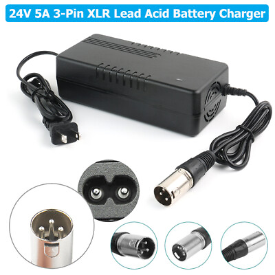 #ad 24V 5A XLR Electric Battery Charger For Hoveround mpv5 Mobility Chair Scooter US $19.98