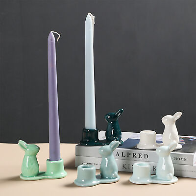 #ad Ceramic Cartoon Rabbit Candle Holder Aromatherapy Candle Holder $15.92