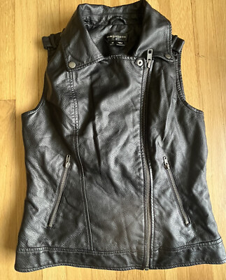 #ad Bagatelle Black Faux Leather Size Extra Small Sleeveless Jacket Womens Z $20.00