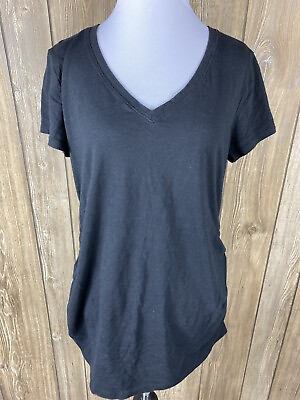 #ad A Glow Womens Black Shirt Size Large Short Sleeve $7.79