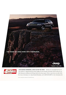 #ad 2001 Jeep Grand Cherokee 4x4 of Year Vintage Advertisement Car Print Ad J424 $9.56