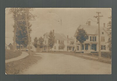 #ad Chester Vermont RPPC Main Street Rows Of Houses and Utility Poles 1908 $13.13